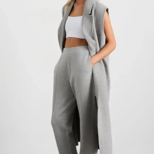 Clearance Aje ATHLETICA Split Back Sleeveless Coat 760 Grey Marle
