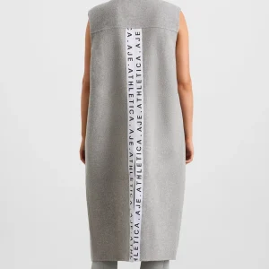 Clearance Aje ATHLETICA Split Back Sleeveless Coat 760 Grey Marle