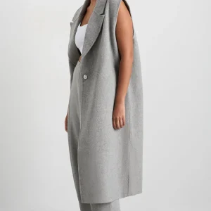 Clearance Aje ATHLETICA Split Back Sleeveless Coat 760 Grey Marle