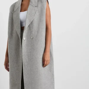 Clearance Aje ATHLETICA Split Back Sleeveless Coat 760 Grey Marle