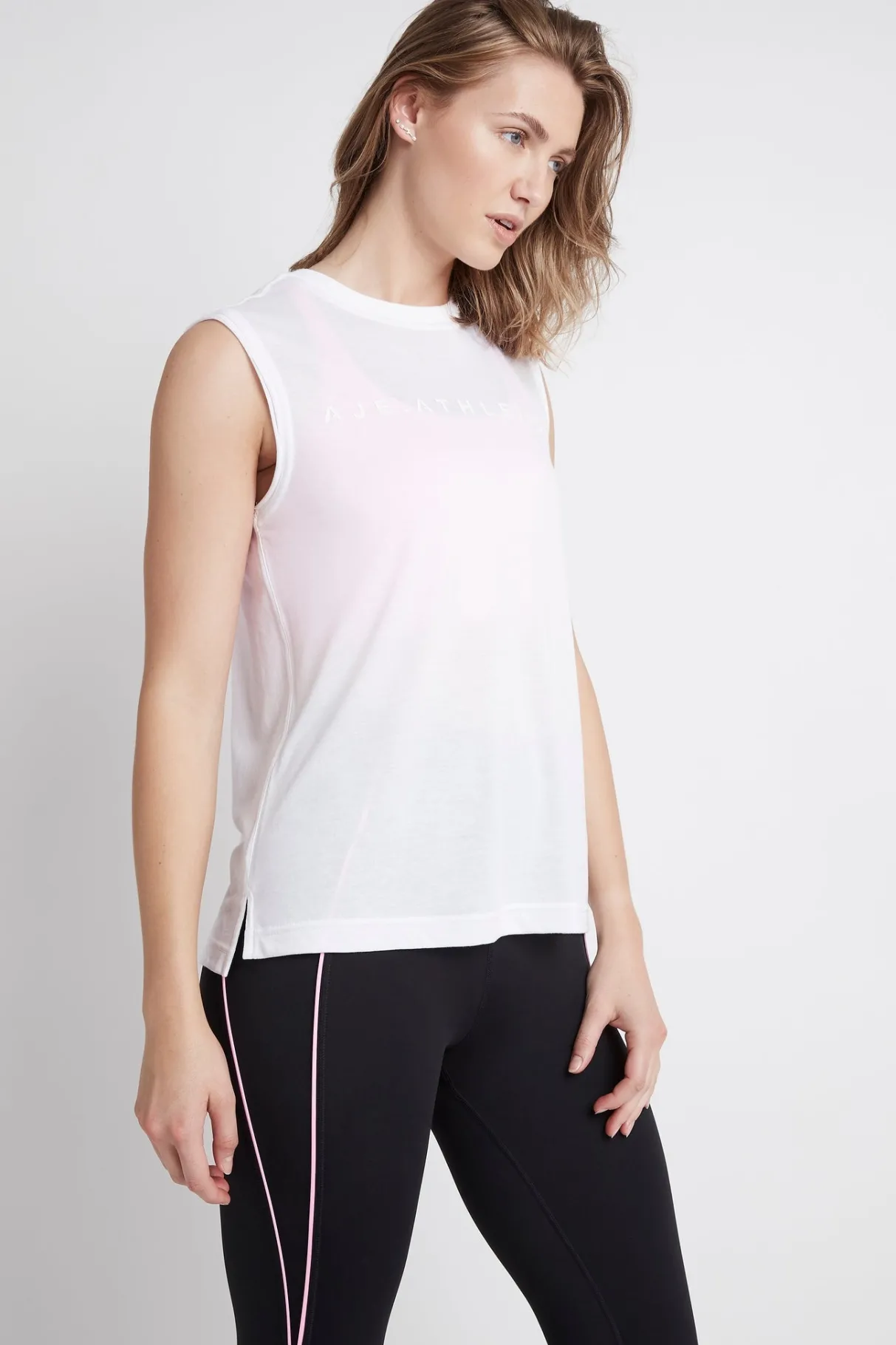 split_back_tank__2.webp Shop Aje ATHLETICA Split Back Tank 111 White/White
