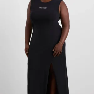 Sale Aje ATHLETICA Split Hem Jersey Dress 816 Black
