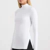 New Aje ATHLETICA Split Hem Mock Top 434 White