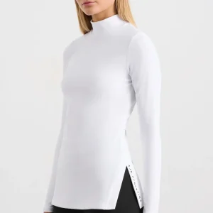 New Aje ATHLETICA Split Hem Mock Top 434 White