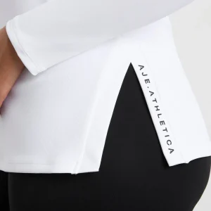 New Aje ATHLETICA Split Hem Mock Top 434 White