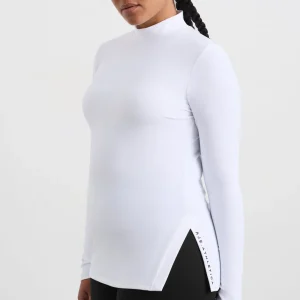 New Aje ATHLETICA Split Hem Mock Top 434 White