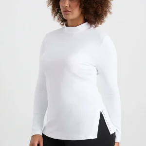New Aje ATHLETICA Split Hem Mock Top 434 White