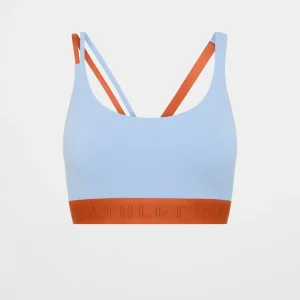 Hot Aje ATHLETICA Split Strap Logo Bra 366 Steel Blue Copper Orange