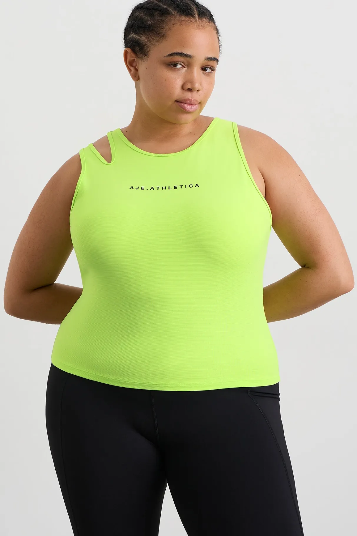 split_strap_tank__11.webp Outlet Aje ATHLETICA Split Strap Tank 147 Lime Green