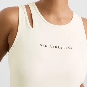 New Aje ATHLETICA Split Strap Tank 147 Limestone Beige