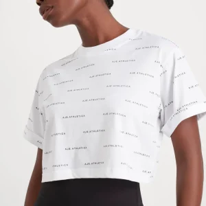 Store Aje ATHLETICA Spotty Logo Crop T-Shirt 105 White/Black