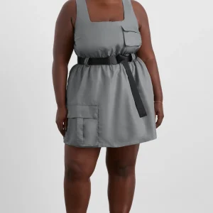 Fashion Aje ATHLETICA Spray Bubble Hem Dress 818 Slate Surge