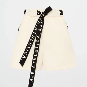New Aje ATHLETICA Spray Shorts 608 Limestone Beige Black