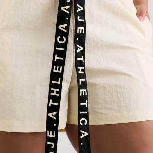 New Aje ATHLETICA Spray Shorts 608 Limestone Beige Black