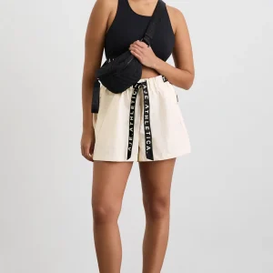 New Aje ATHLETICA Spray Shorts 608 Limestone Beige Black