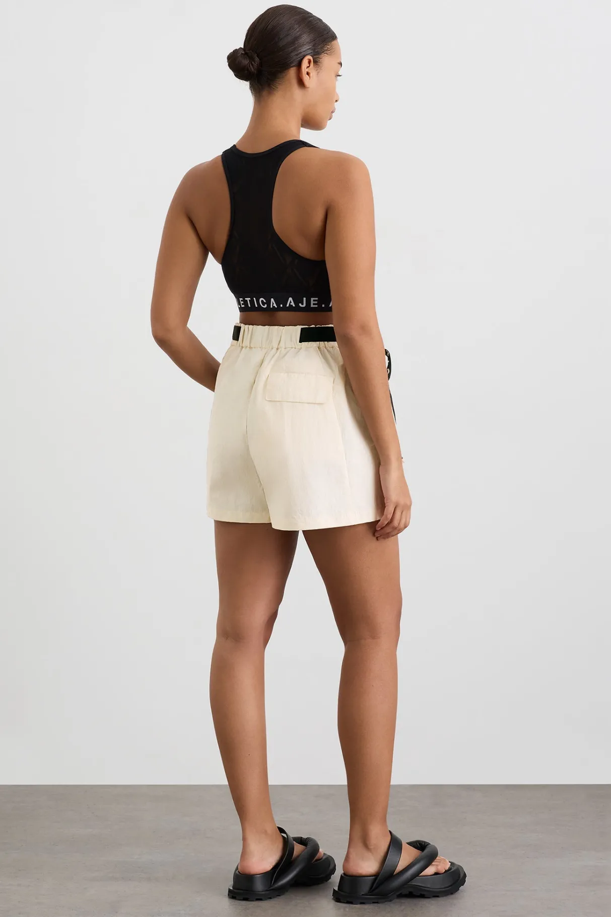 spray_shorts__9-2.webp New Aje ATHLETICA Spray Shorts 608 Limestone Beige Black
