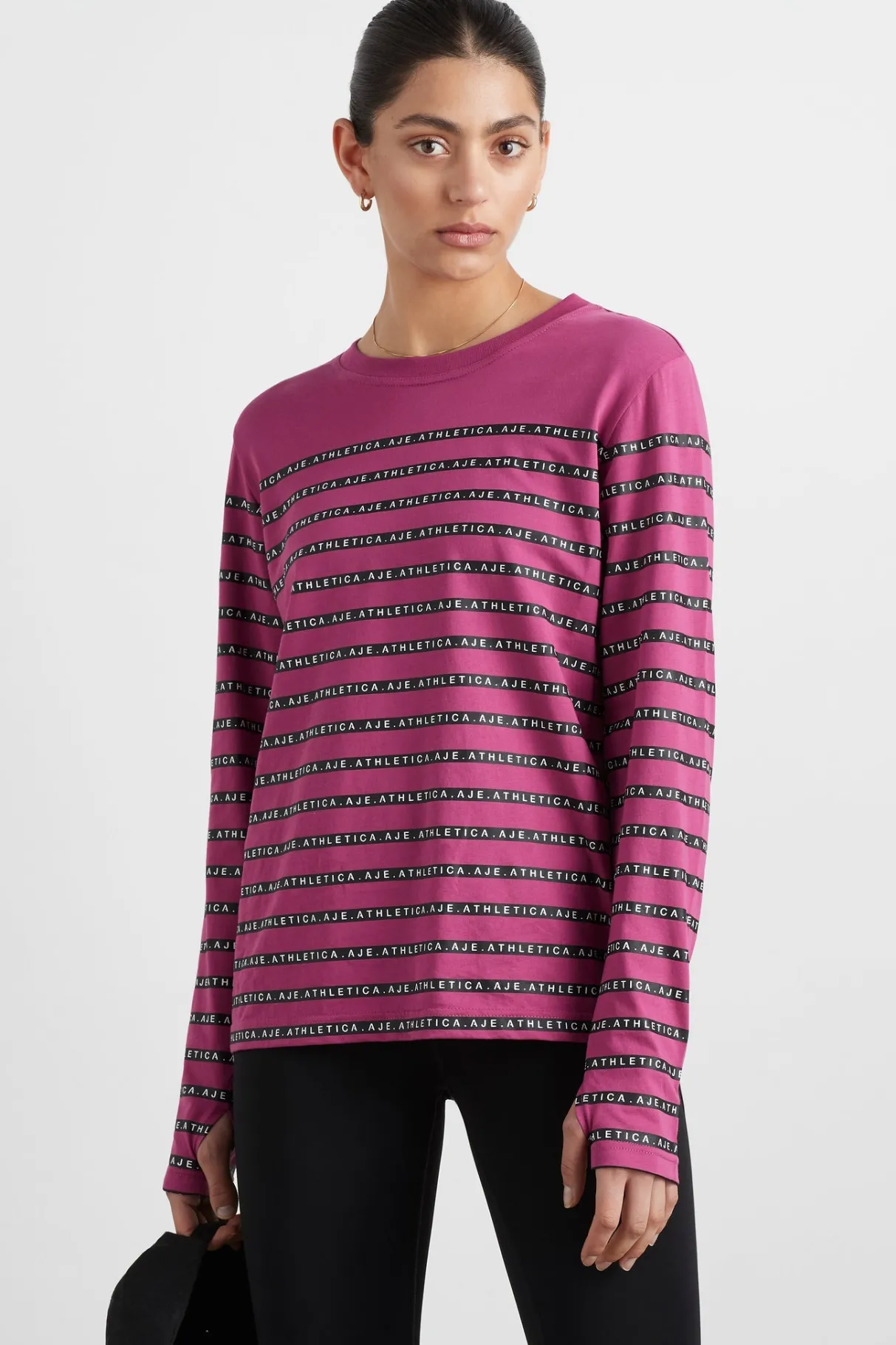 stripe_logo_long_sleeve_tshirt__0.webp New Aje ATHLETICA Stripe Logo Long Sleeve T-Shirt 127 Berry Stripe