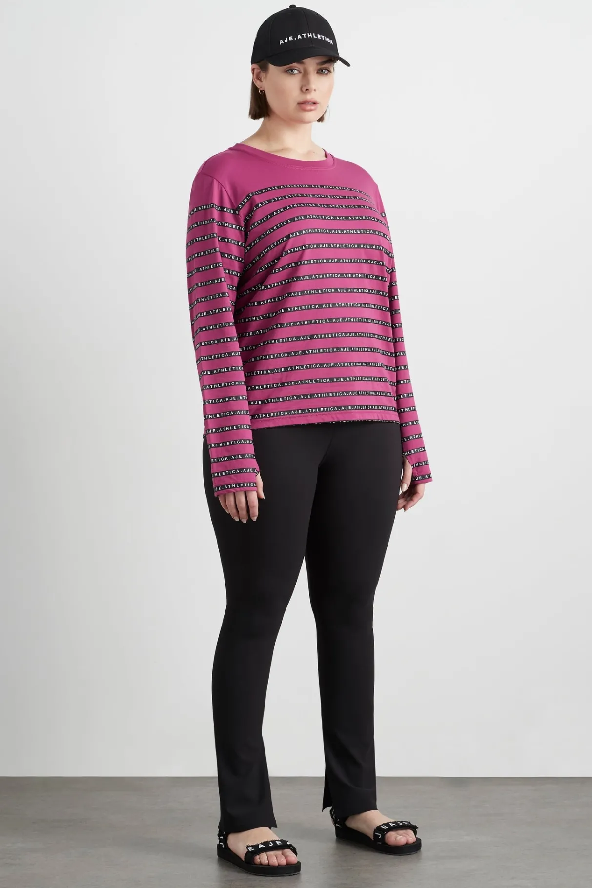 stripe_logo_long_sleeve_tshirt__10.webp New Aje ATHLETICA Stripe Logo Long Sleeve T-Shirt 127 Berry Stripe