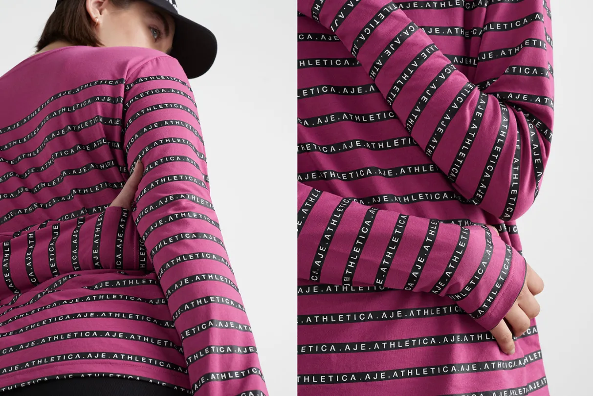stripe_logo_long_sleeve_tshirt__13.webp New Aje ATHLETICA Stripe Logo Long Sleeve T-Shirt 127 Berry Stripe