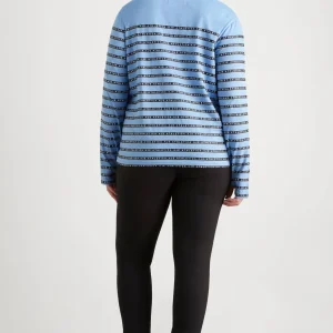 Best Sale Aje ATHLETICA Stripe Logo Long Sleeve T-Shirt 127 Cerulean Blue/Stripe