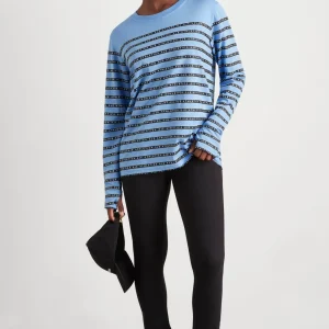 Best Sale Aje ATHLETICA Stripe Logo Long Sleeve T-Shirt 127 Cerulean Blue/Stripe