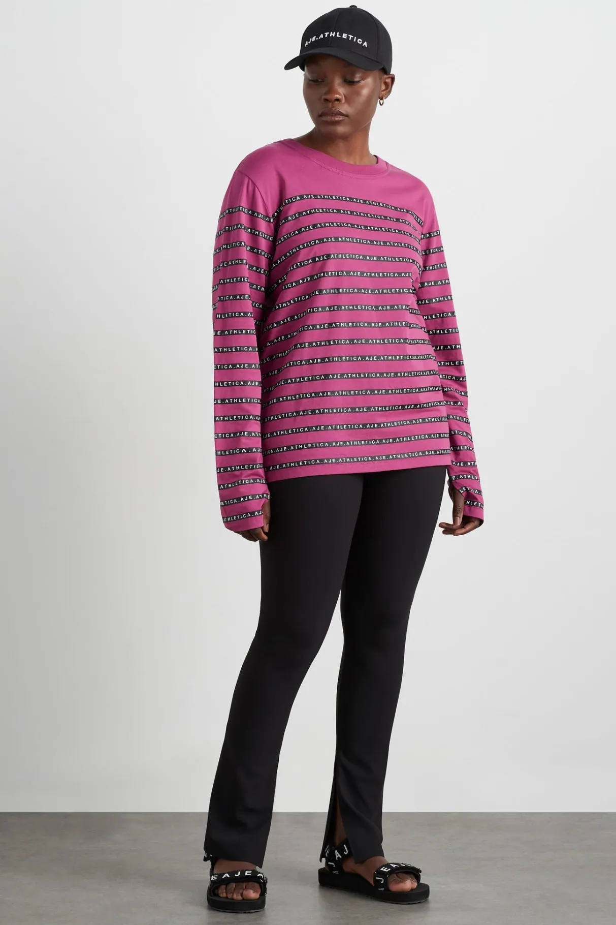 stripe_logo_long_sleeve_tshirt__6.webp New Aje ATHLETICA Stripe Logo Long Sleeve T-Shirt 127 Berry Stripe