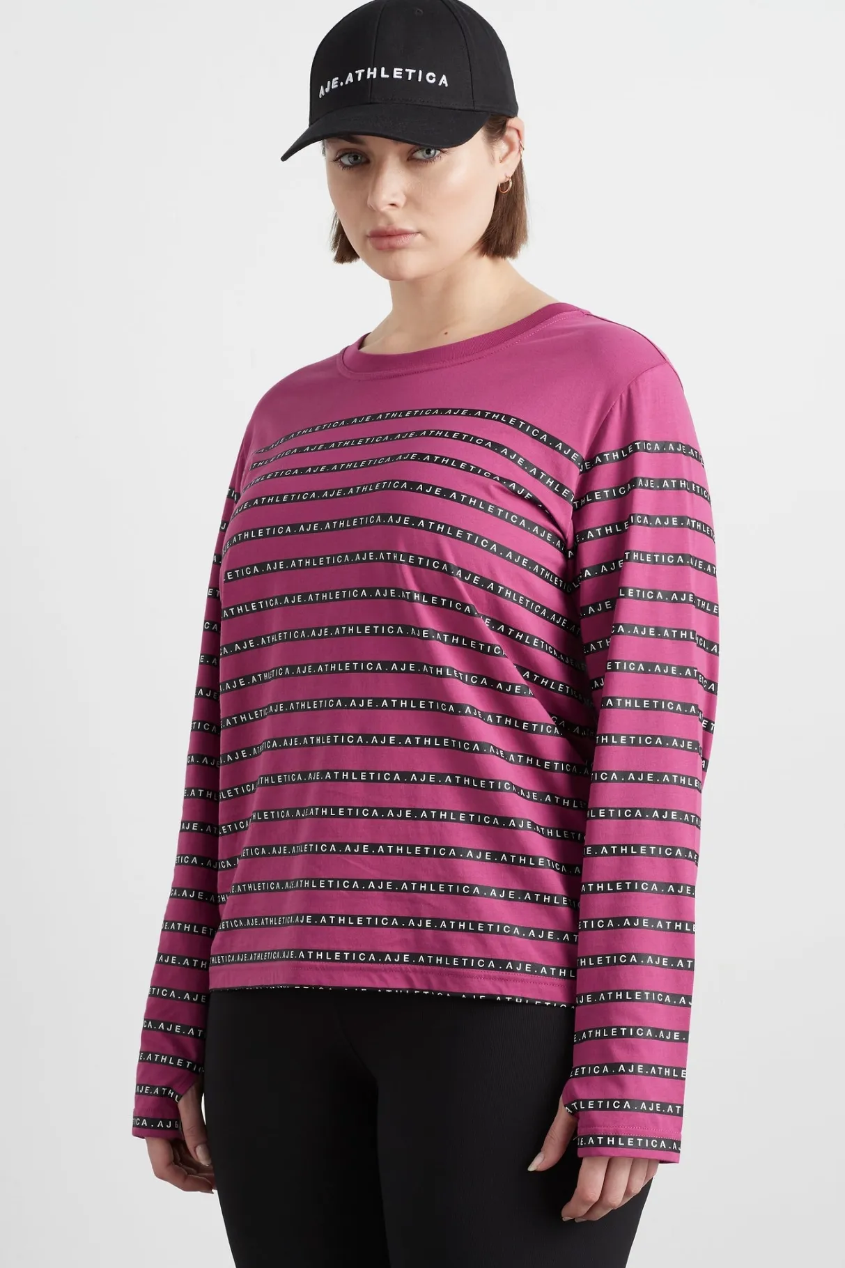 stripe_logo_long_sleeve_tshirt__9.webp New Aje ATHLETICA Stripe Logo Long Sleeve T-Shirt 127 Berry Stripe