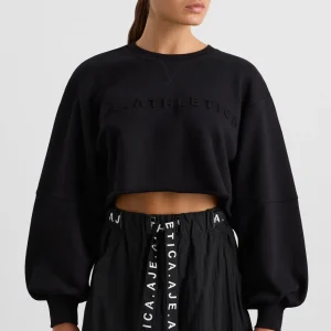 Fashion Aje ATHLETICA Terry Crop Top 413 Black