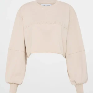 Sale Aje ATHLETICA Terry Crop Top 413 Latte Beige