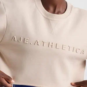 Sale Aje ATHLETICA Terry Crop Top 413 Latte Beige