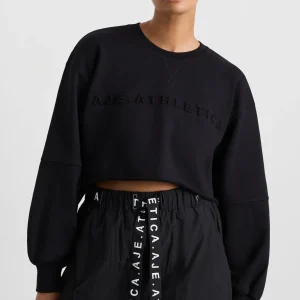 Fashion Aje ATHLETICA Terry Crop Top 413 Black