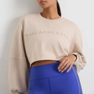 Sale Aje ATHLETICA Terry Crop Top 413 Latte Beige