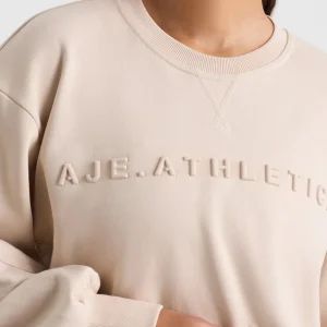 Sale Aje ATHLETICA Terry Crop Top 413 Latte Beige