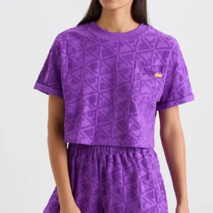 Clearance Aje ATHLETICA Terry Cropped Tee 416 Ultra Violet