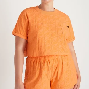Best Aje ATHLETICA Terry Cropped Tee 416 Soft Apricot