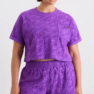 Clearance Aje ATHLETICA Terry Cropped Tee 416 Ultra Violet