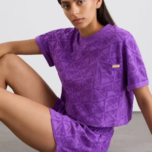 Clearance Aje ATHLETICA Terry Cropped Tee 416 Ultra Violet