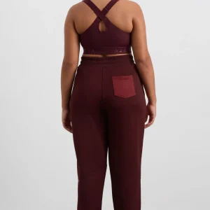 Clearance Aje ATHLETICA Terry Track Pants 508 Burgundy Red Currant