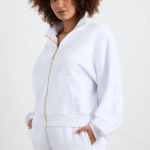 Best Sale Aje ATHLETICA Terry Zip Jacket 772 White