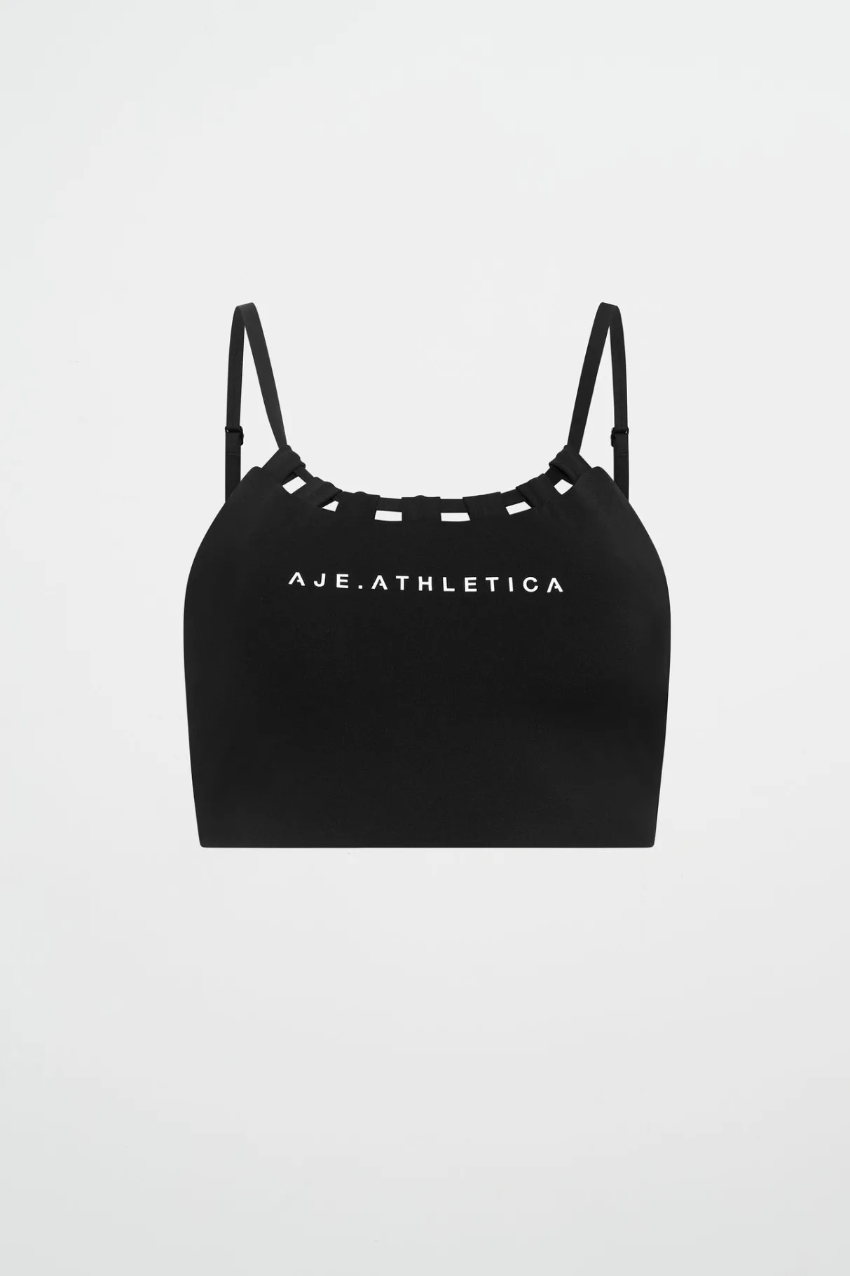 thread_through_sports_bra__1.webp Shop Aje ATHLETICA Thread Through Sports Bra 361 Black/White Logo
