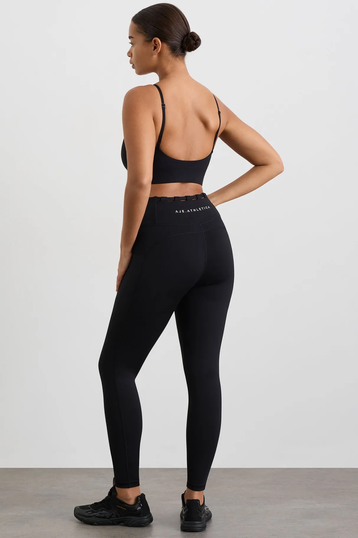 thread_through_sports_bra__10.webp Shop Aje ATHLETICA Thread Through Sports Bra 361 Black/White Logo