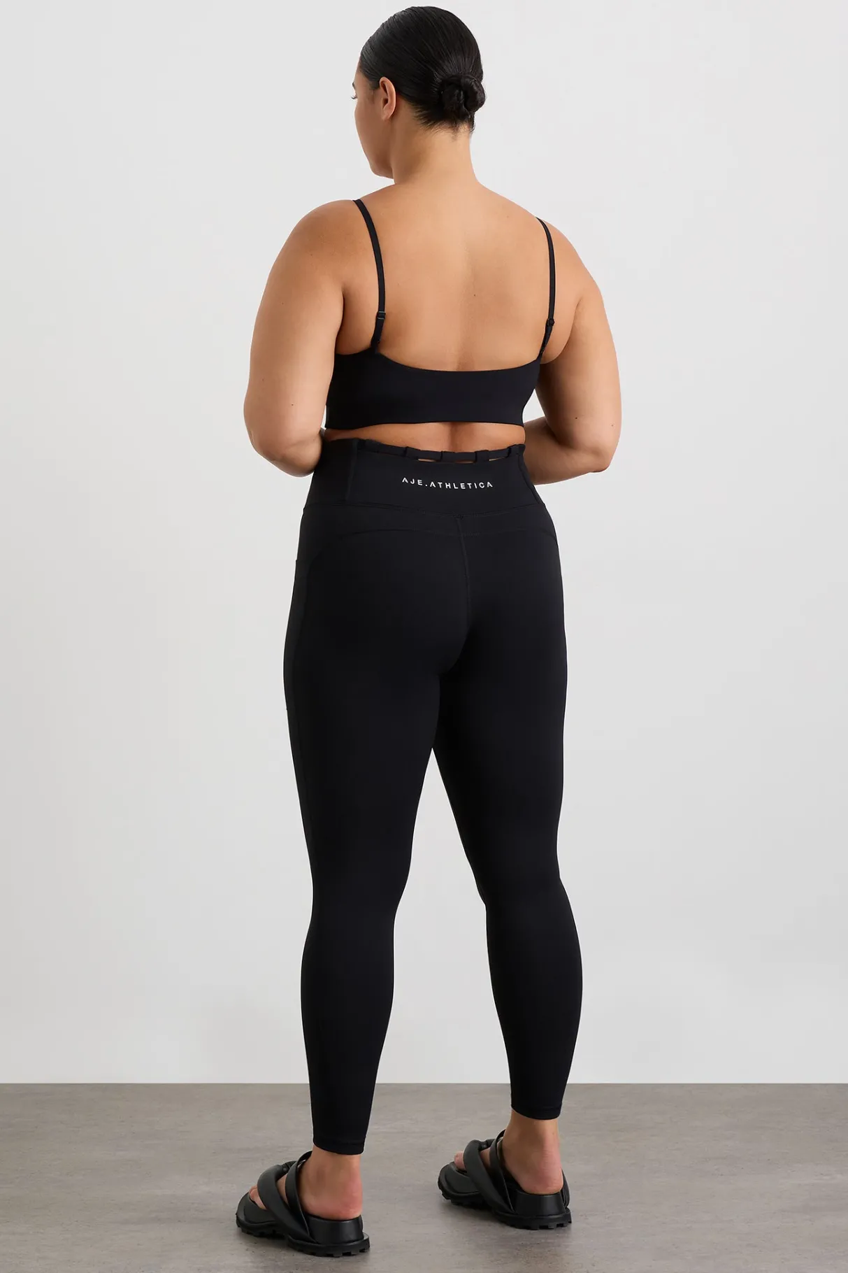 thread_through_sports_bra__15.webp Shop Aje ATHLETICA Thread Through Sports Bra 361 Black/White Logo