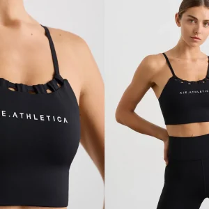 Shop Aje ATHLETICA Thread Through Sports Bra 361 Black/White Logo