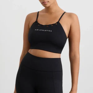 Shop Aje ATHLETICA Thread Through Sports Bra 361 Black/White Logo