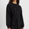 Clearance Aje ATHLETICA Tie Back Jumper 122 Black