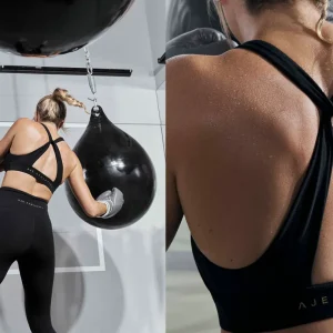 Fashion Aje ATHLETICA Twist Back Sports Bra 335 Black/Gold