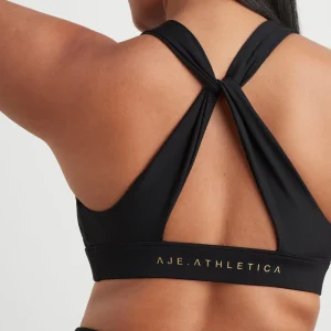 Fashion Aje ATHLETICA Twist Back Sports Bra 335 Black/Gold