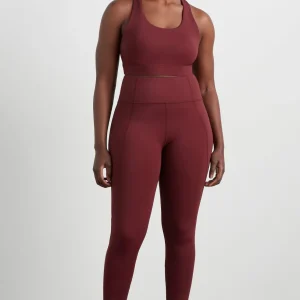 Store Aje ATHLETICA Twist Back Sports Bra 335 Burnt Burgundy/Berry