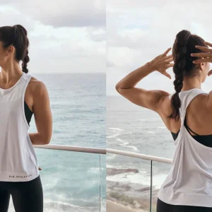Clearance Aje ATHLETICA Twist Back Tank 137 White/Black
