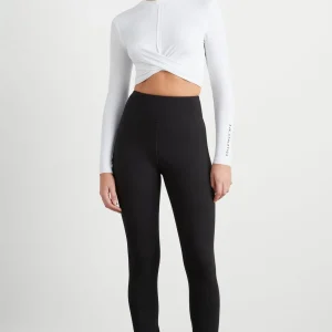 Cheap Aje ATHLETICA Twist Front Long Sleeve Crop Top 328 White/Black